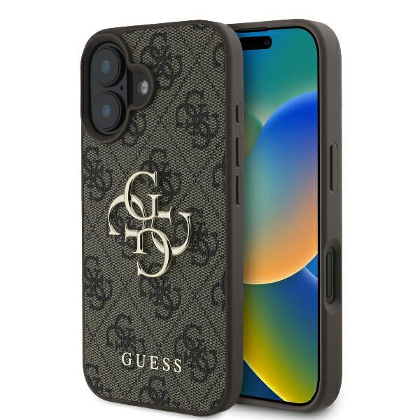 Guess 4G Big Logo Case for iPhone 16 - Brown