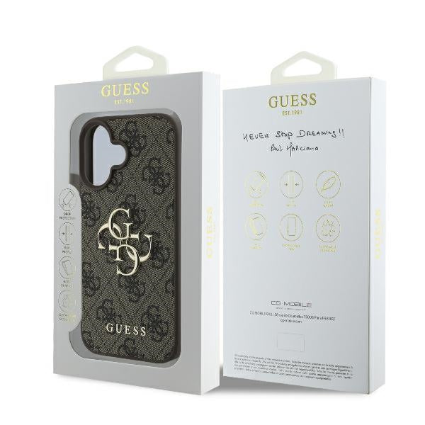Guess 4G Big Logo Case for iPhone 16 - Brown