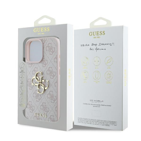 Guess 4G Big Logo Case for iPhone 16 Pro Max - Pink