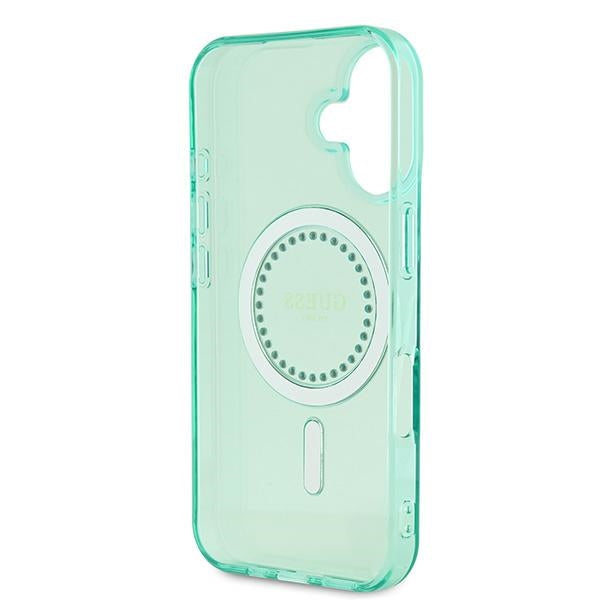 Guess IML Rhinestones MagSafe iPhone 16 Case - Green