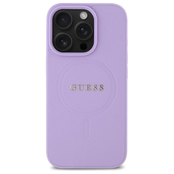 Guess Saffiano MagSafe iPhone 16 Pro Max Case - Purple
