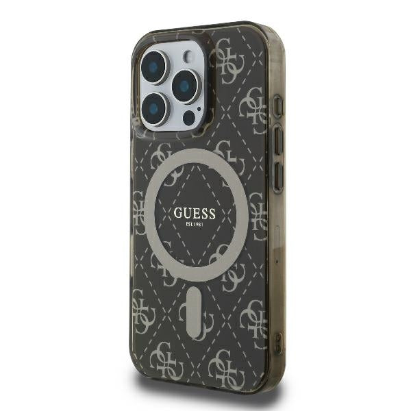 Guess IML 4G Background MagSafe iPhone 16 Pro Case - Brown