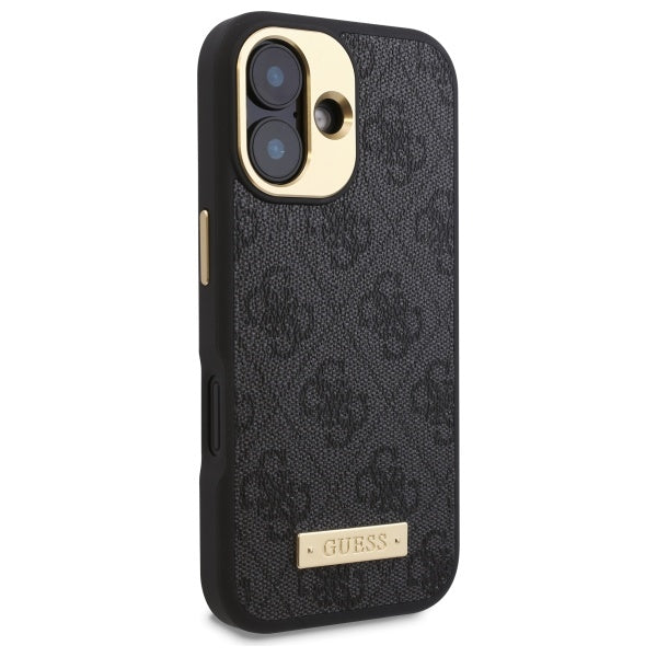 Guess 4G Logo Plate MagSafe Case for iPhone 16 Plus - Black