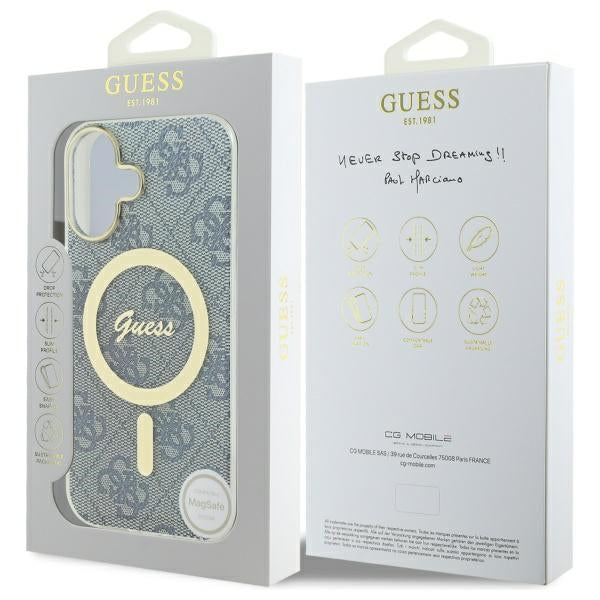 Guess IML 4G MagSafe iPhone 16 Case - Blue