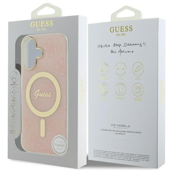 Guess IML 4G MagSafe iPhone 16 Case - Pink