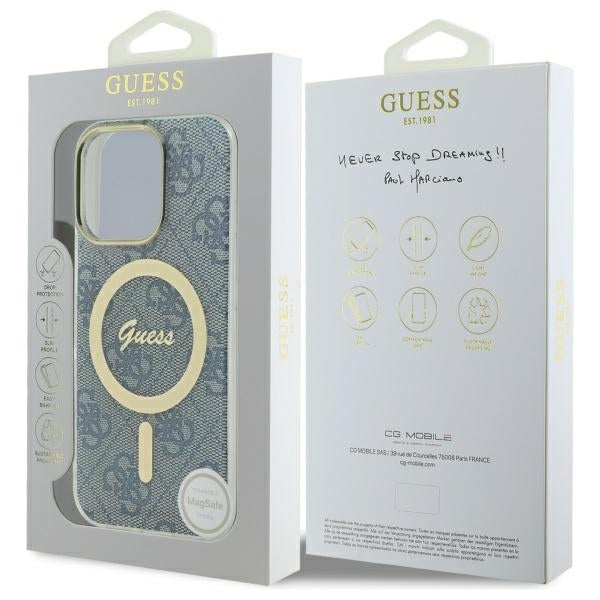 Guess IML 4G MagSafe Case for iPhone 16 Pro Max - Blue