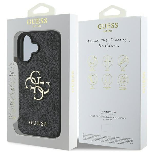 Guess 4G Big Logo iPhone 16 Plus Case - Black