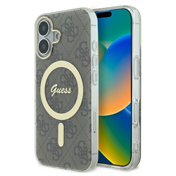 Guess IML 4G MagSafe Case for iPhone 16 Plus - Brown