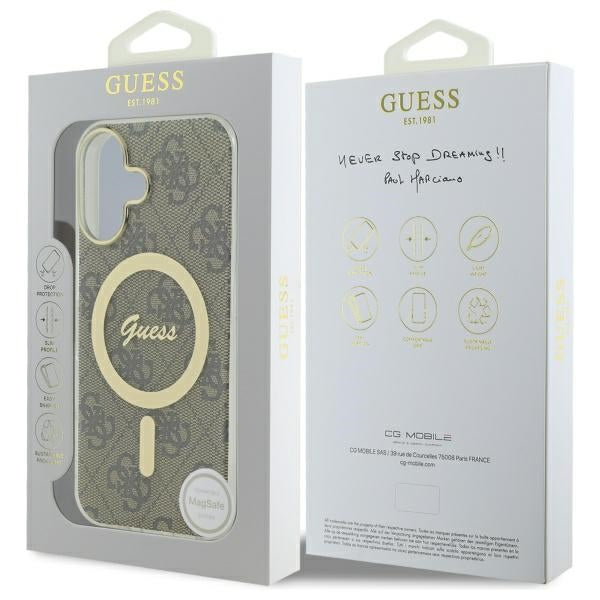 Guess IML 4G MagSafe Case for iPhone 16 Plus - Brown