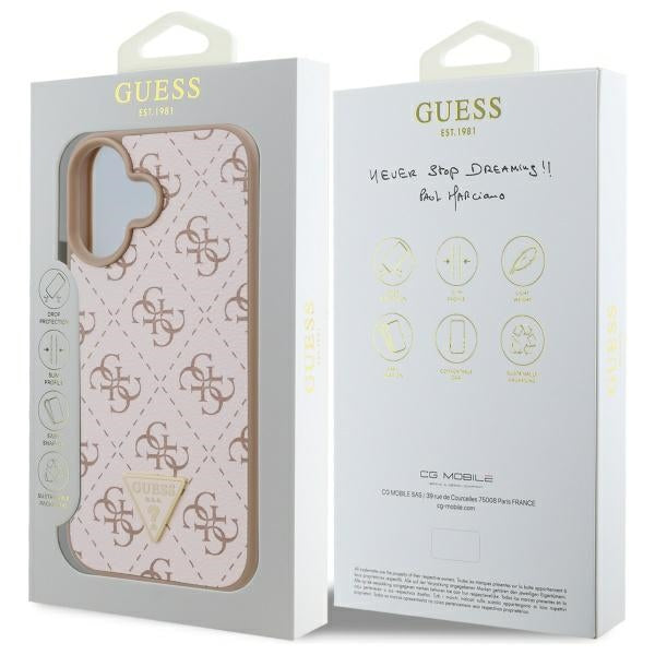 Guess New 4G Triangle Case for iPhone 16 Plus - White