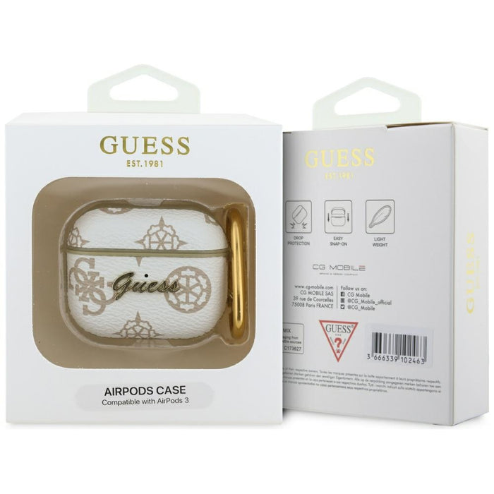 Guess GUA3PG4GPH AirPods 3 cover white/white 4G Hook