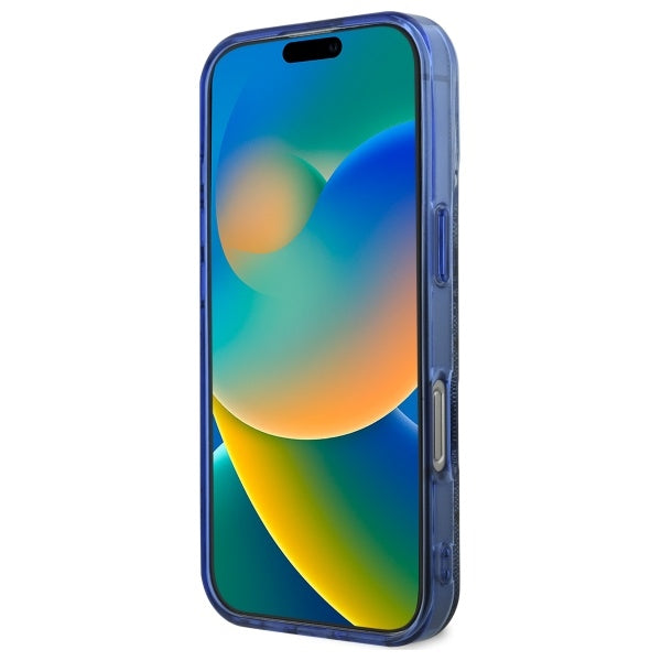 Guess GUHMP16XH4PYEEB iPhone 16 Pro Max 6.9" blue/blue hardcase IML Peony On 4G Background MagSafe