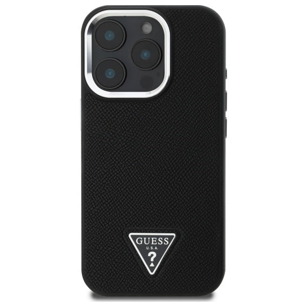 Guess GUHMP16XPGTSPSK iPhone 16 Pro Max 6.3" black/black hardcase Grained Triangle MagSafe