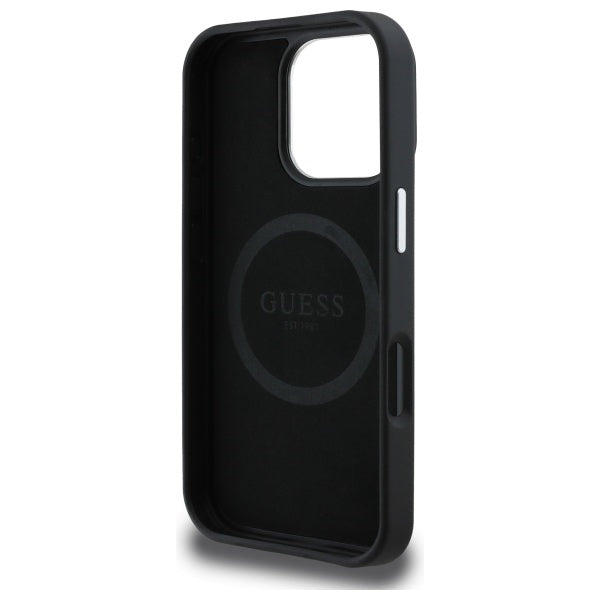 Guess GUHMP16XPGTSPSK iPhone 16 Pro Max 6.3" black/black hardcase Grained Triangle MagSafe