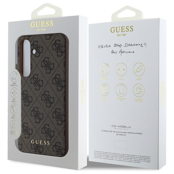 Guess GUHCS24FEG4GFBR S24 FE S721 brown/brown hardcase 4G Metal Gold Logo
