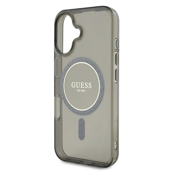 Guess IML Glitter Circle MagSafe case for iPhone 16 - black