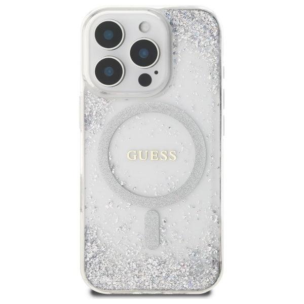 Guess Resin Gradient Glitter MagSafe case for iPhone 16 Pro - silver