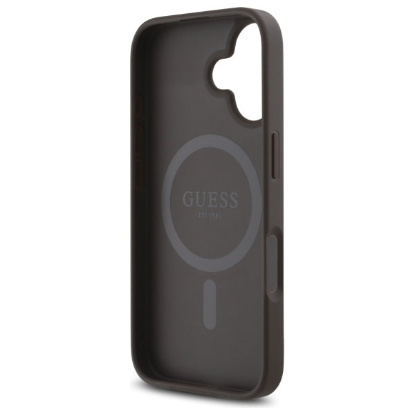 Guess 4G Small Classic MagSafe iPhone 16 Case - Brown