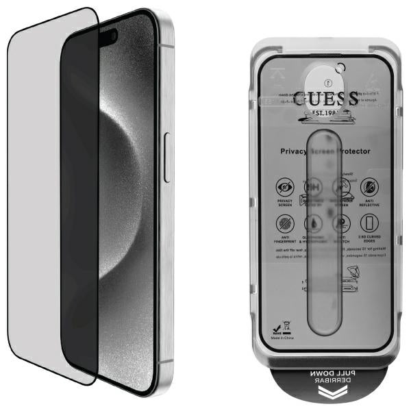 Guess Screen Protector Privacy 2.5D Outline Tempered Glass for iPhone 16