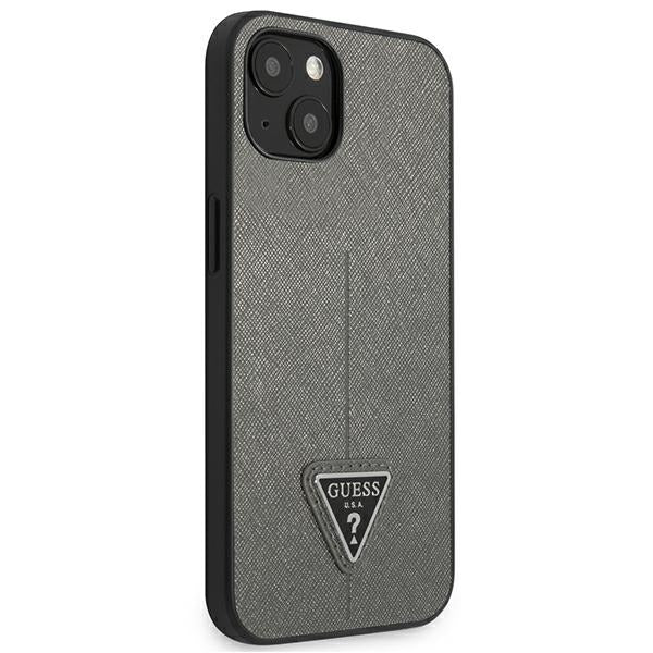 Guess SaffianoTriangle Logo case for iPhone 13 / 14 / 15 6.1" - silver