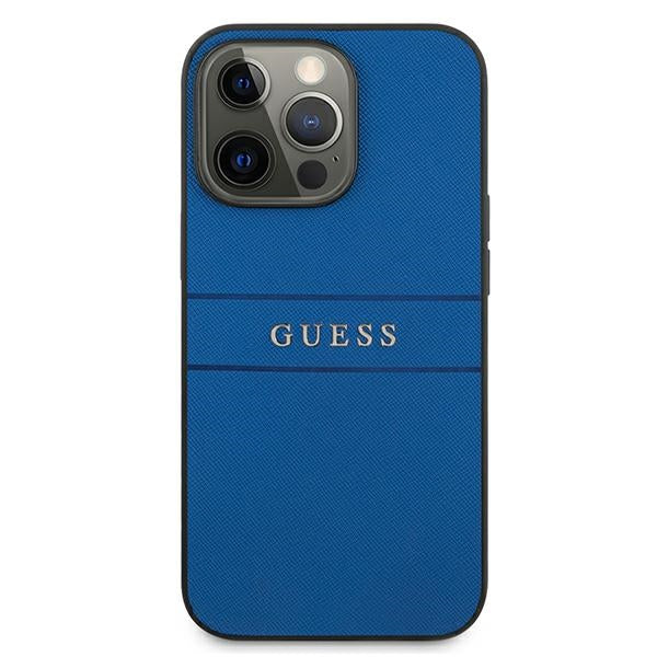 Guess Saffiano Strap Case for iPhone 13 Pro Max 6.7&quot; - Blue