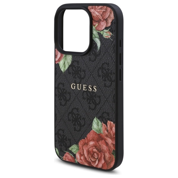 Guess GUHMP16LP4ROPEMCK iPhone 16 Pro 6.3" black/black hardcase 4G Flowers Print MagSafe