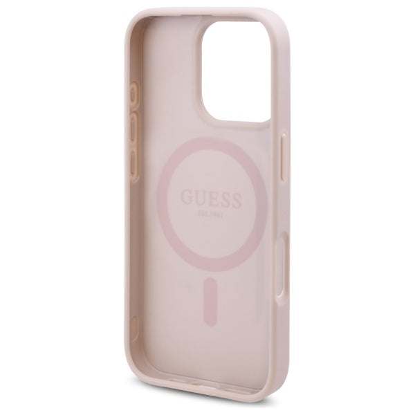 Guess GUHMP16LP4ROPEMCP iPhone 16 Pro 6.3" pink/pink hardcase 4G Flowers Print MagSafe