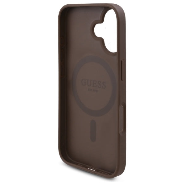Guess GUHMP16SP4ROPEMCW iPhone 16 6.1" brown/brown hardcase 4G Flowers Print MagSafe
