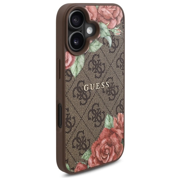 Guess GUHMP16SP4ROPEMCW iPhone 16 6.1" brown/brown hardcase 4G Flowers Print MagSafe