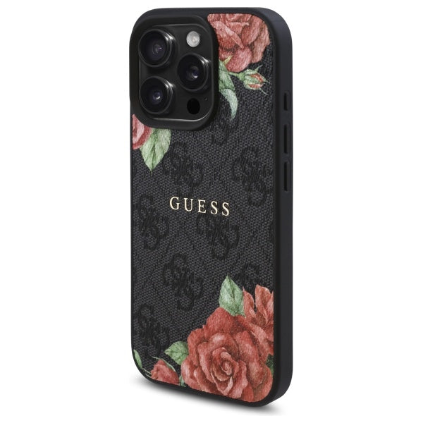 Guess GUHMP16XP4ROPEMCK iPhone 16 Pro Max 6.9" black/black hardcase 4G Flowers Print MagSafe
