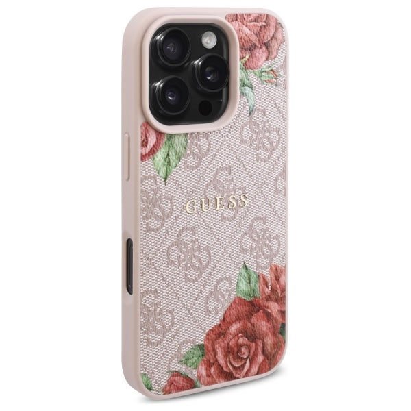 Guess GUHMP16XP4ROPEMCP iPhone 16 Pro Max 6.9" pink/pink hardcase 4G Flowers Print MagSafe