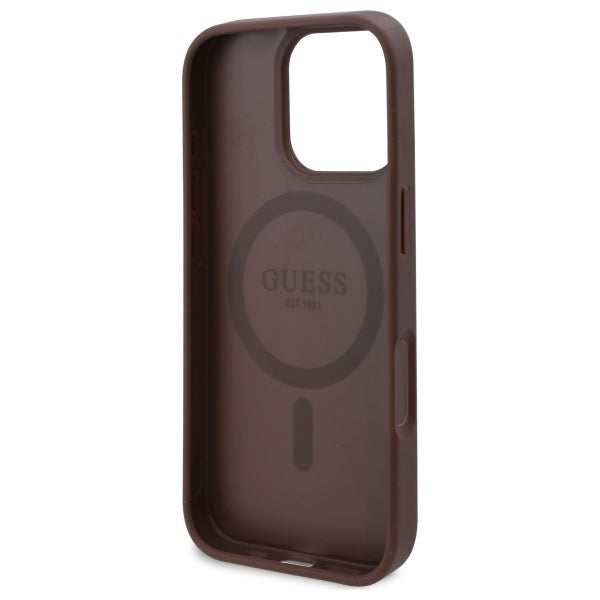 Guess GUHMP16XP4ROPEMCW iPhone 16 Pro Max 6.9" brown/brown hardcase 4G Flowers Print MagSafe