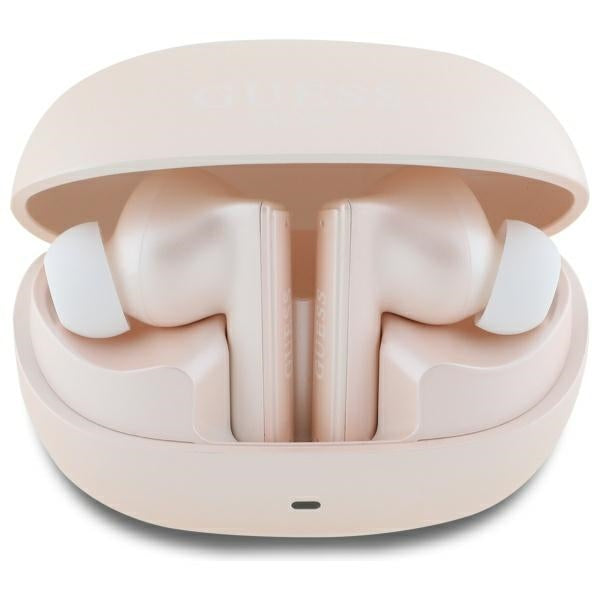 Guess Bluetooth Headphones GUTWST88MCTGP TWS + Docking Station Pink Capsule Printed Logo