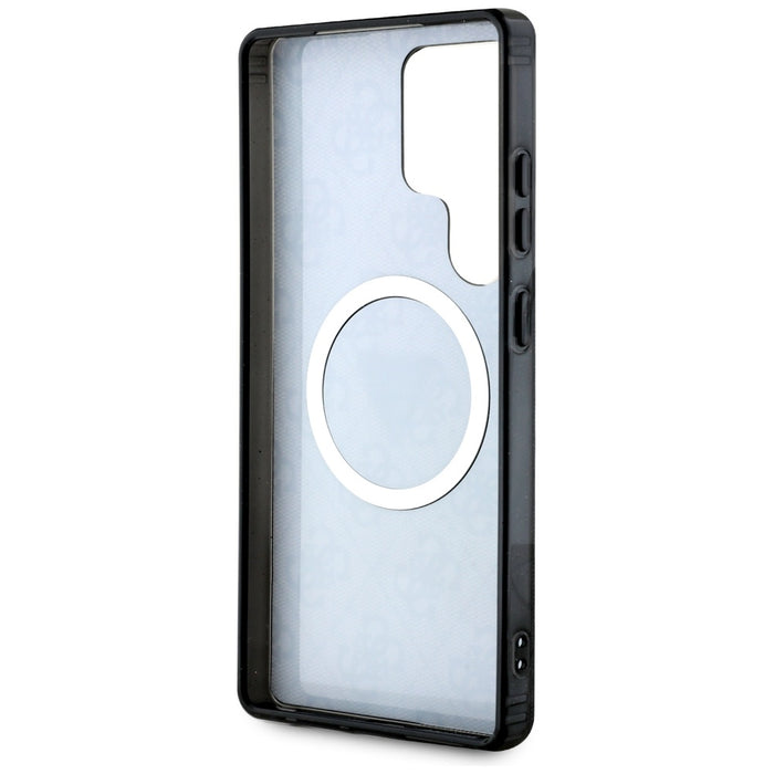 Guess 4G Glitter Triangle Buttons MagSafe Case for Samsung Galaxy S25 Ultra Black