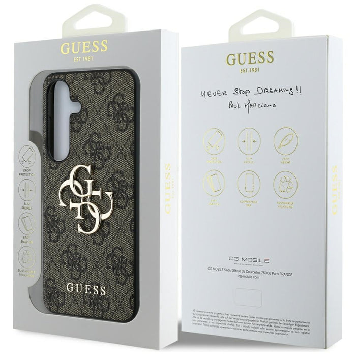 Guess Big 4G Logo Classic Logo Case for Samsung Galaxy S25 Plus Brown