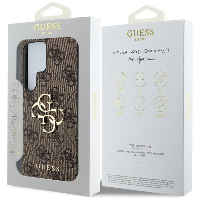 Guess Big 4G Logo Classic Logo Case for Samsung Galaxy S25 Ultra Brown