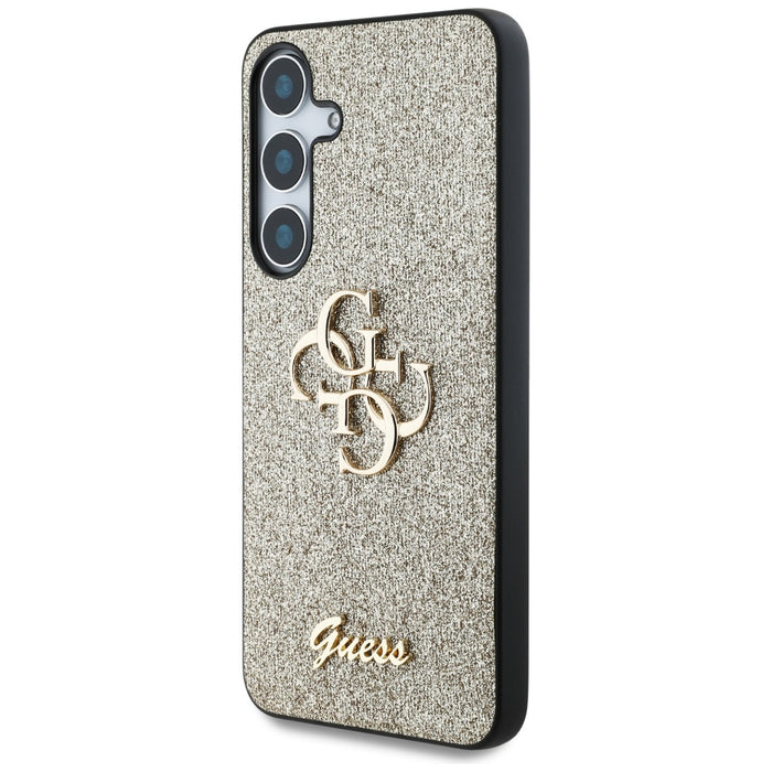 Guess Fixed Glitter Big 4G Metal Logo case for Samsung Galaxy S25 Plus gold