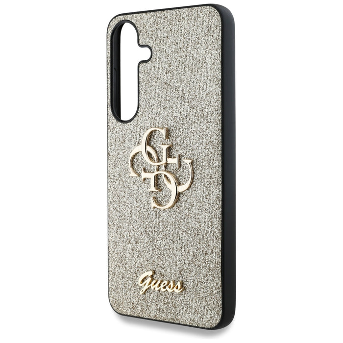 Guess Fixed Glitter Big 4G Metal Logo case for Samsung Galaxy S25 gold