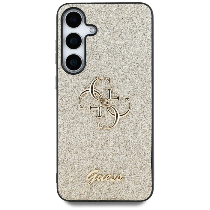Guess Fixed Glitter Big 4G Metal Logo case for Samsung Galaxy S25 gold