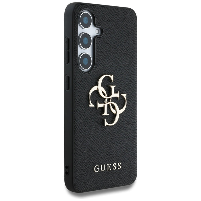 Guess Grained Big 4G Logo Small Classic Logo case for Samsung Galaxy S25 Plus black