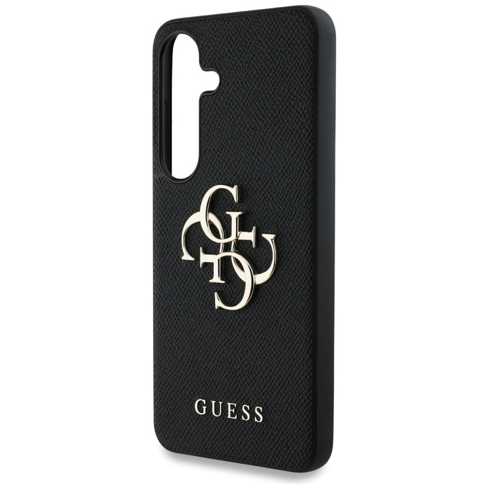 Guess Grained Big 4G Logo Small Classic Logo case for Samsung Galaxy S25 Plus black