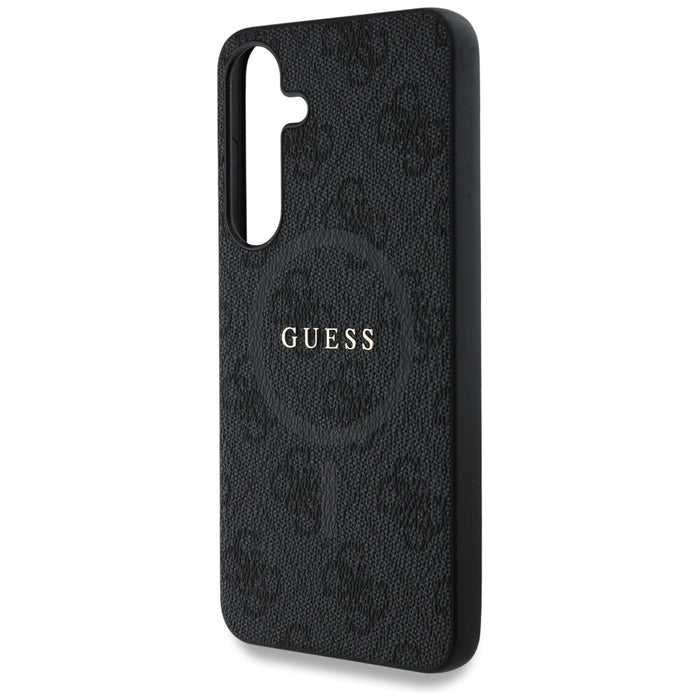 Guess Leather 4G Colored Ring Classic Logo MagSafe Case Samsung Galaxy S25 Plus black