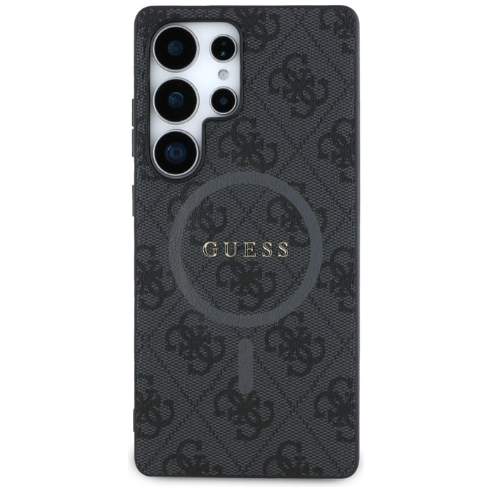 Guess Leather 4G Colored Ring Classic Logo MagSafe Case Samsung Galaxy S25 Ultra black