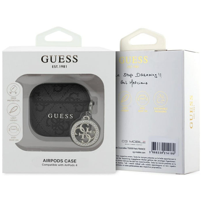 Guess 4G Strass Charm Case for AirPods 4 - Black