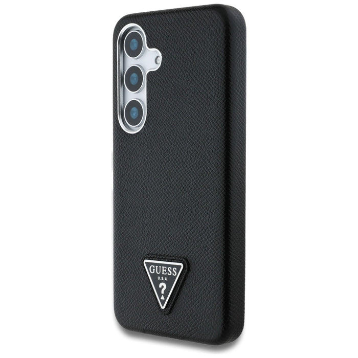 Guess Grained Triangle Logo MagSafe case for Samsung Galaxy S25 - black