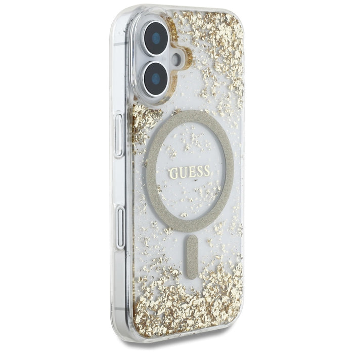Guess HC Resin Bottom Glitter MagSafe case for iPhone 16 - gold