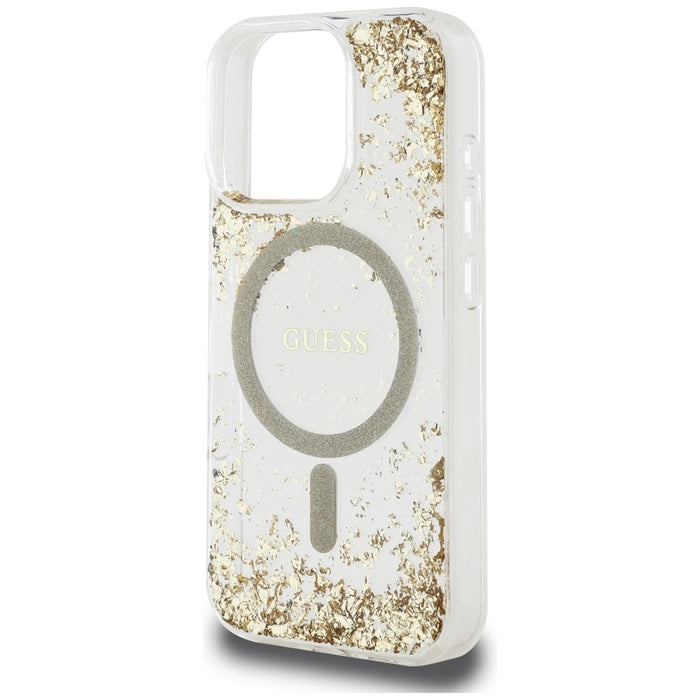 Guess HC Resin Bottom Glitter MagSafe case for iPhone 16 Pro Max - gold