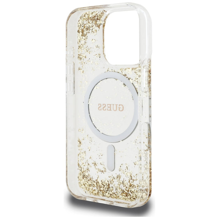 Guess HC Resin Bottom Glitter MagSafe case for iPhone 16 Pro Max - gold