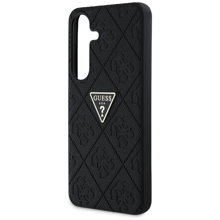 Guess Hot Stamp 4G Pattern Triangle Metal Logo case for Samsung Galaxy S25 - black