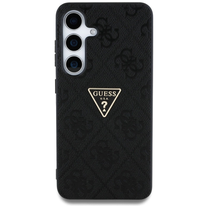 Guess Hot Stamp 4G Pattern Triangle Metal Logo case for Samsung Galaxy S25 - black